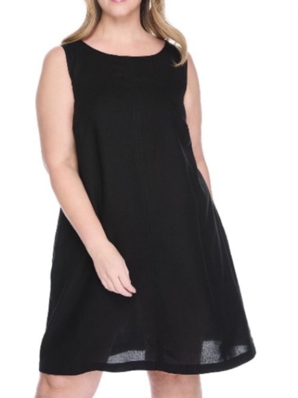 NWT size 4X Lane Bryant Black Sleeveless Mini Dress linen blend
